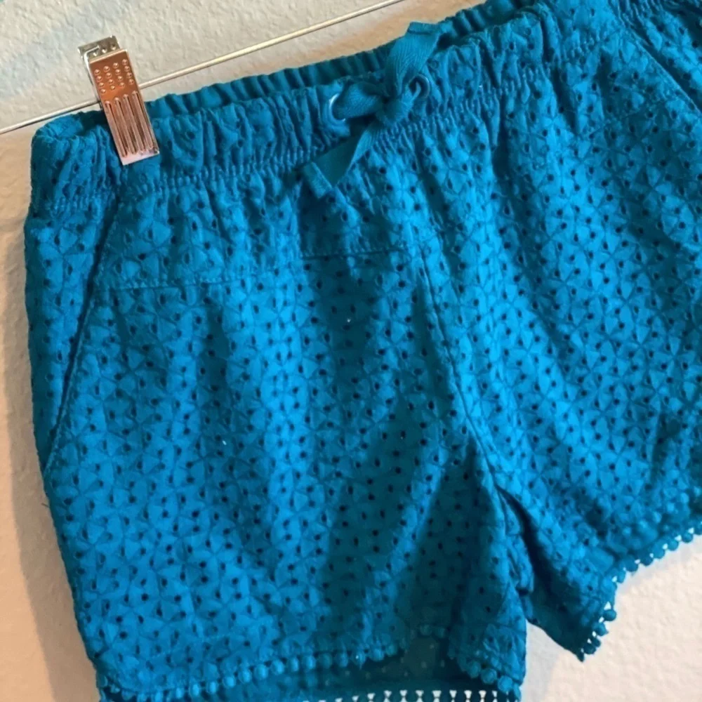 Cat & Jack Eyelet Draw String Shorts Teal​​​​​​​​​